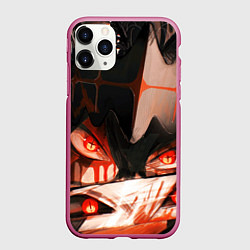 Чехол iPhone 11 Pro матовый Аста и его демон - Черный клевер, цвет: 3D-малиновый