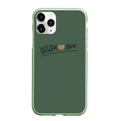 Чехол iPhone 11 Pro матовый Winter bear Taehyung BTS, цвет: 3D-салатовый