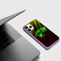 Чехол iPhone 11 Pro матовый Хищная акула, цвет: 3D-фиолетовый — фото 2