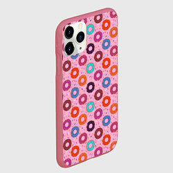 Чехол iPhone 11 Pro матовый Вкусные пончики, цвет: 3D-малиновый — фото 2