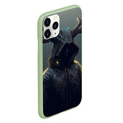 Чехол iPhone 11 Pro матовый Олень в дождевике, цвет: 3D-салатовый — фото 2