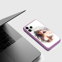 Чехол iPhone 11 Pro матовый Аниме девушка красивая, цвет: 3D-фиолетовый — фото 2