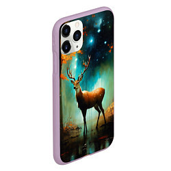 Чехол iPhone 11 Pro матовый Лесной олень, цвет: 3D-сиреневый — фото 2