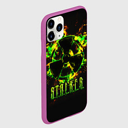 Чехол iPhone 11 Pro матовый S T A L K E R yellow-green fire, цвет: 3D-фиолетовый — фото 2