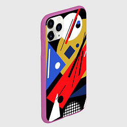 Чехол iPhone 11 Pro матовый Абстракция в стиле супрематизм, цвет: 3D-фиолетовый — фото 2