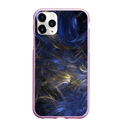 Чехол iPhone 11 Pro матовый Синяя абстракция, цвет: 3D-розовый