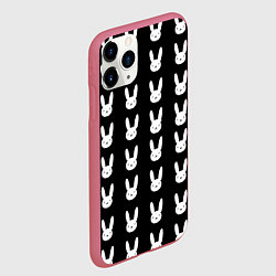 Чехол iPhone 11 Pro матовый Bunny pattern black, цвет: 3D-малиновый — фото 2