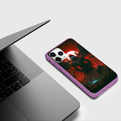 Чехол iPhone 11 Pro матовый Крылатый демон, цвет: 3D-фиолетовый — фото 2