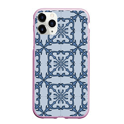 Чехол iPhone 11 Pro матовый Квадратный паттерн, цвет: 3D-розовый