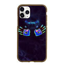 Чехол iPhone 11 Pro матовый Неоновые следы ладоней - дед инсайд, цвет: 3D-коричневый