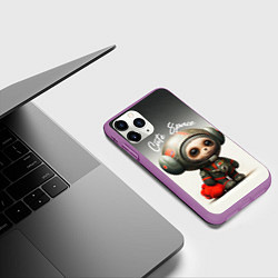 Чехол iPhone 11 Pro матовый Cute Space, цвет: 3D-фиолетовый — фото 2