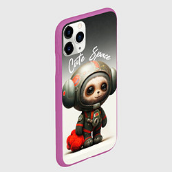 Чехол iPhone 11 Pro матовый Cute Space, цвет: 3D-фиолетовый — фото 2