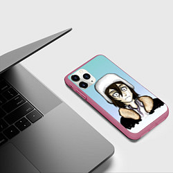Чехол iPhone 11 Pro матовый Достоевский в шапке, цвет: 3D-малиновый — фото 2