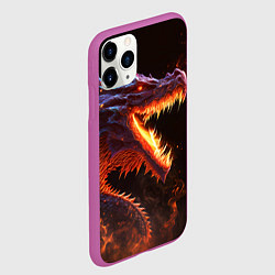 Чехол iPhone 11 Pro матовый Огненный дракон, цвет: 3D-фиолетовый — фото 2