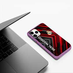 Чехол iPhone 11 Pro матовый Real Madrid art, цвет: 3D-фиолетовый — фото 2