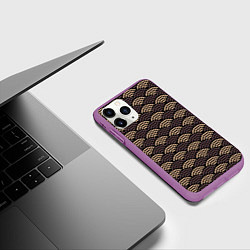 Чехол iPhone 11 Pro матовый Японский фиолетовый паттерн, цвет: 3D-фиолетовый — фото 2