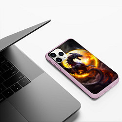 Чехол iPhone 11 Pro матовый Звездный дракон, цвет: 3D-розовый — фото 2