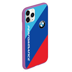 Чехол iPhone 11 Pro матовый Bmw - m colors, цвет: 3D-фиолетовый — фото 2