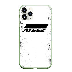 Чехол iPhone 11 Pro матовый Ateez black and white, цвет: 3D-салатовый