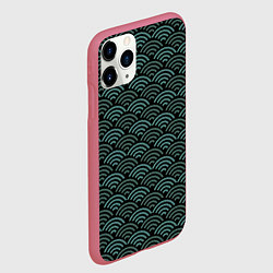 Чехол iPhone 11 Pro матовый Японский бирюзовый паттерн, цвет: 3D-малиновый — фото 2