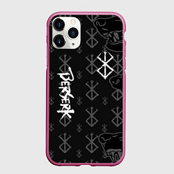 Чехол iPhone 11 Pro матовый Берсерк черные волки, цвет: 3D-малиновый
