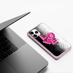 Чехол iPhone 11 Pro матовый Love - розовый, цвет: 3D-розовый — фото 2