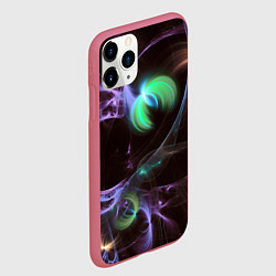 Чехол iPhone 11 Pro матовый Магические фиолетовые волны и цветные космические, цвет: 3D-малиновый — фото 2
