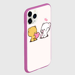 Чехол iPhone 11 Pro матовый Плюшевое признание в любви, цвет: 3D-фиолетовый — фото 2