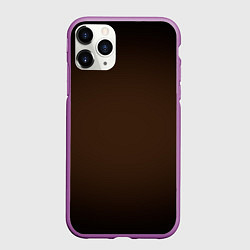Чехол iPhone 11 Pro матовый Фон оттенка шоколад и черная виньетка, цвет: 3D-фиолетовый