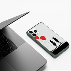 Чехол iPhone 11 Pro матовый Минималистичный День влюблённых, цвет: 3D-темно-зеленый — фото 2