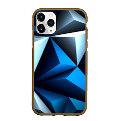 Чехол iPhone 11 Pro матовый Абстрактные грани текстура, цвет: 3D-коричневый