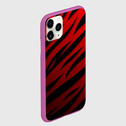 Чехол iPhone 11 Pro матовый Красный градиент - языки пламени, цвет: 3D-фиолетовый — фото 2