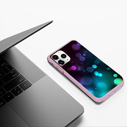 Чехол iPhone 11 Pro матовый Абстракция блики, цвет: 3D-розовый — фото 2