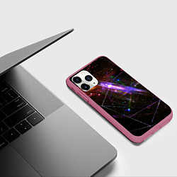 Чехол iPhone 11 Pro матовый Неоновая проекция, цвет: 3D-малиновый — фото 2