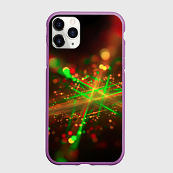 Чехол iPhone 11 Pro матовый Световая проекция, цвет: 3D-фиолетовый
