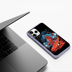 Чехол iPhone 11 Pro матовый Перун бог громовержец, цвет: 3D-светло-сиреневый — фото 2