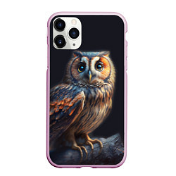 Чехол iPhone 11 Pro матовый Сова на ветке, портрет, цвет: 3D-розовый