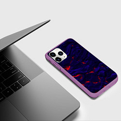 Чехол iPhone 11 Pro матовый Абстракция -лава, цвет: 3D-фиолетовый — фото 2