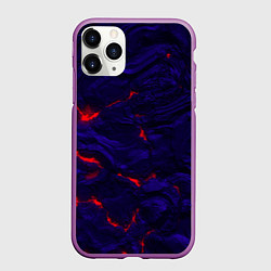 Чехол iPhone 11 Pro матовый Абстракция -лава, цвет: 3D-фиолетовый