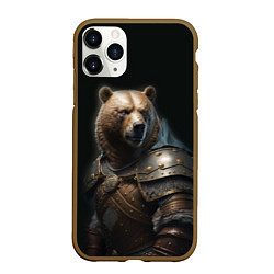 Чехол iPhone 11 Pro матовый Медведь в доспехах, цвет: 3D-коричневый