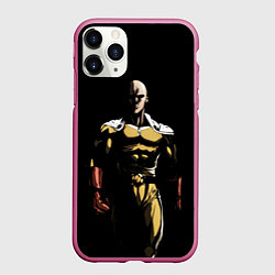 Чехол iPhone 11 Pro матовый Накаченный Сайтама, цвет: 3D-малиновый