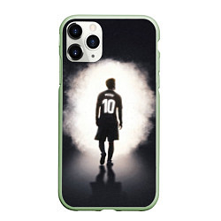 Чехол iPhone 11 Pro матовый Leo Messi 10, цвет: 3D-салатовый