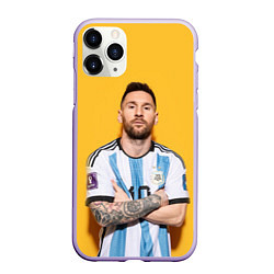 Чехол iPhone 11 Pro матовый Lionel Messi 10, цвет: 3D-светло-сиреневый