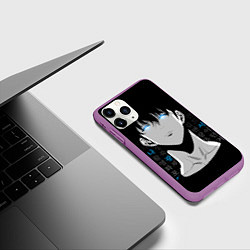 Чехол iPhone 11 Pro матовый Сон Джин Ву и корейские символы, цвет: 3D-фиолетовый — фото 2