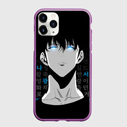 Чехол iPhone 11 Pro матовый Сон Джин Ву и корейские символы, цвет: 3D-фиолетовый