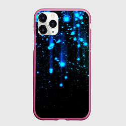 Чехол iPhone 11 Pro матовый Сияющий звездопад, цвет: 3D-малиновый
