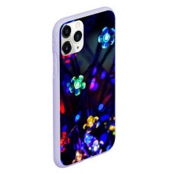 Чехол iPhone 11 Pro матовый Цветочки фонарики, цвет: 3D-светло-сиреневый — фото 2