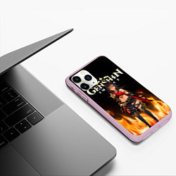 Чехол iPhone 11 Pro матовый Дэхья - пламенная грива, цвет: 3D-розовый — фото 2