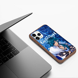 Чехол iPhone 11 Pro матовый Кэйа на фоне расколотого льда, цвет: 3D-коричневый — фото 2