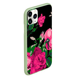 Чехол iPhone 11 Pro матовый Шипы и розы, цвет: 3D-салатовый — фото 2